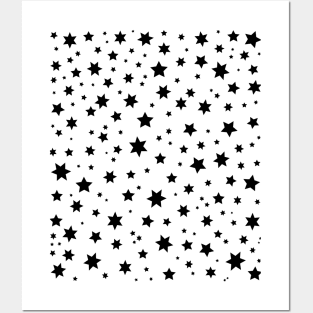 Monochrome Star Pattern Posters and Art